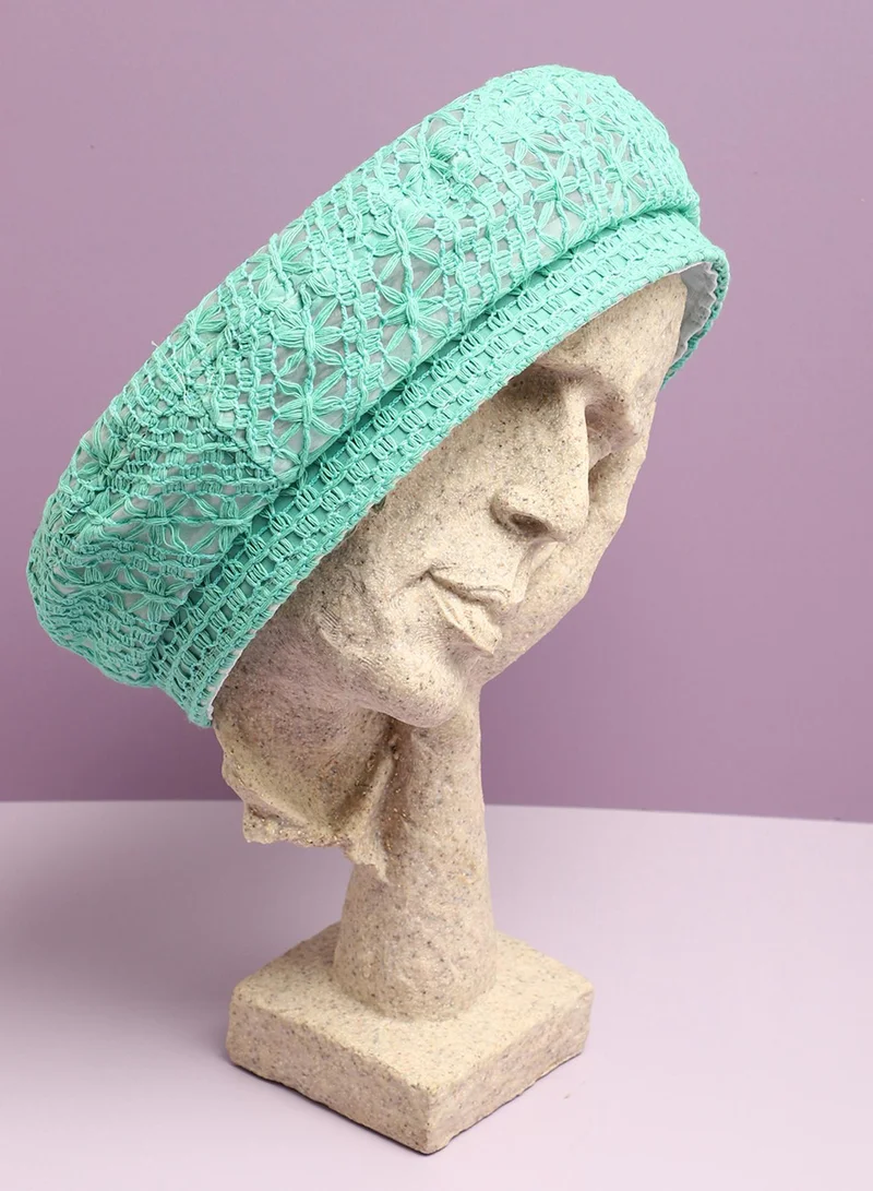 Haute Sauce  Mint Green Textured Beret Hat for Women | Best Price UAE