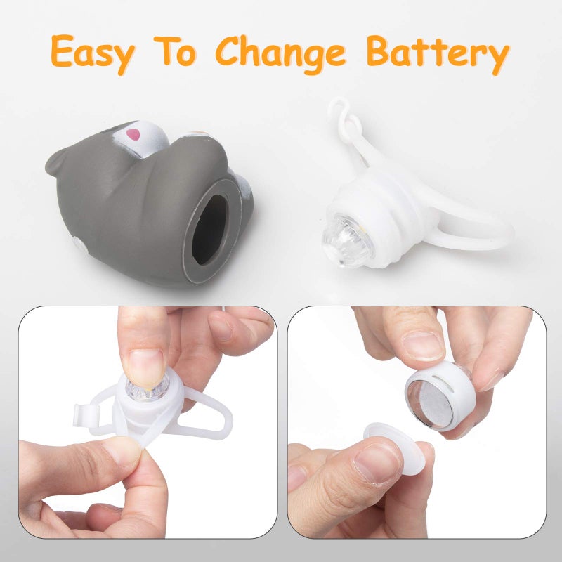 ونوو Wonuu Duck Bike Bell مع ضوء وخوذة لطيف الهامستر دراجة القرن لوحة القيادة الديكور الهامستر لعبة دراجة نارية أجراس الدراجة المطاط بطة ديكورات لوحة القيادة السيارة (قوس قزح الهامستر) - Image 5
