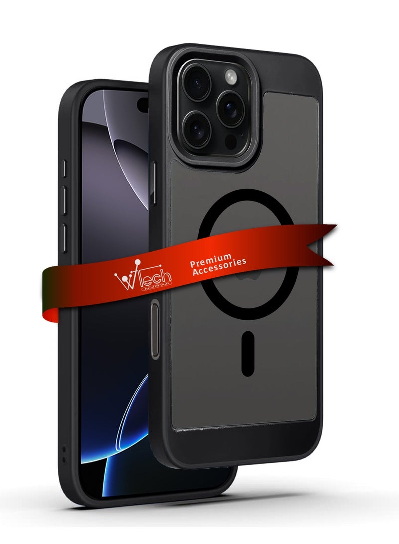 Wtech Apple iPhone 16 Pro Max 2024 Magsafe Hybrid TPU Silicone Slim Case Cover - Black - Image 1