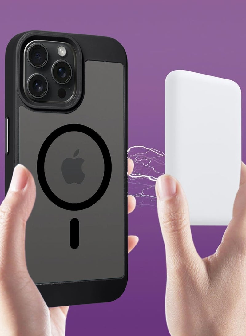 Wtech Apple iPhone 16 Pro Max 2024 Magsafe Hybrid TPU Silicone Slim Case Cover - Black - Image 5