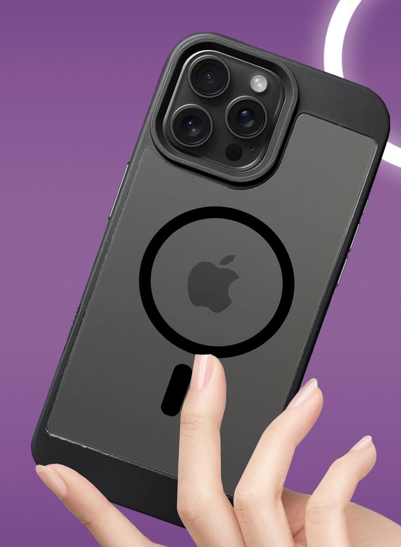 Wtech Apple iPhone 16 Pro Max 2024 Magsafe Hybrid TPU Silicone Slim Case Cover - Black - Image 4