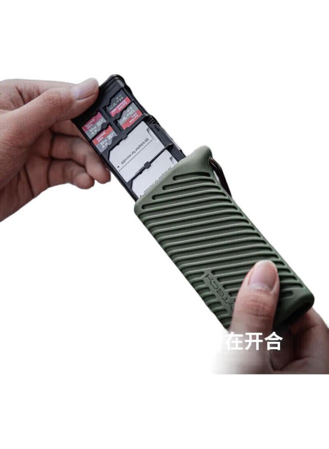 Pgytech Multifunctional Card Reader Memory Card Storage Box Usb 4.0 High-Speed Transfer Sd/Tf Phone Computer Camera Type-C All-In Dandelion Flash Card Case Moss Green - Image 1