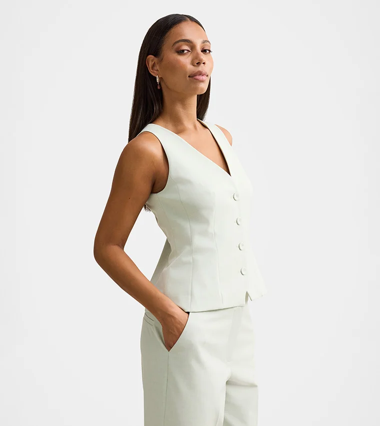 فورايفر نيو Veda V Neck Waistcoat