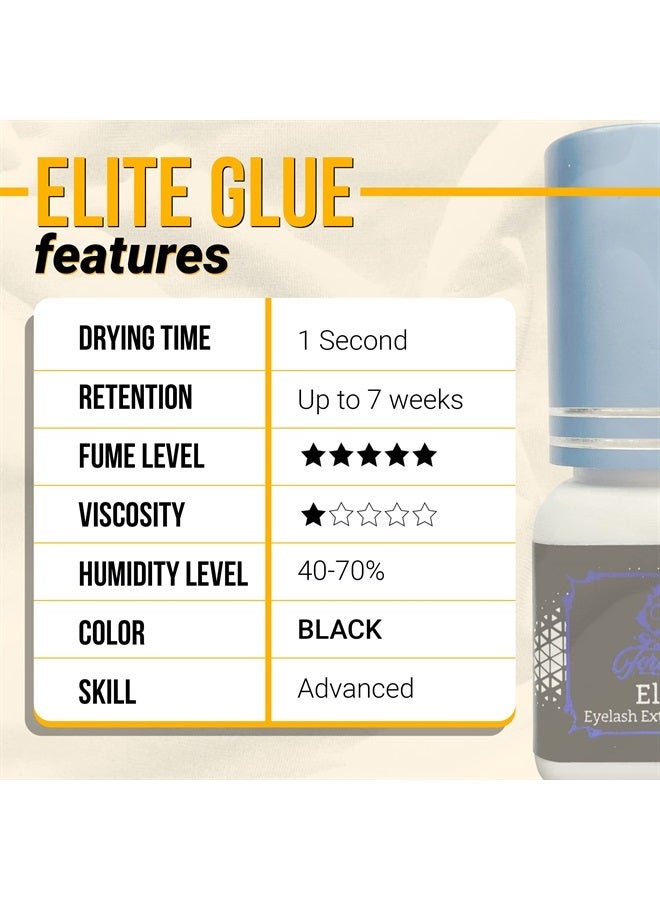 Forabeli Elite Fast Eyelash Extension Glue - Forabeli 5 ml / 1 Sec Drying time/Retention 7 Weeks/Fast Drying Black Lash Adhesive for Professionals/Eyelash Extension Supplies - Image 4