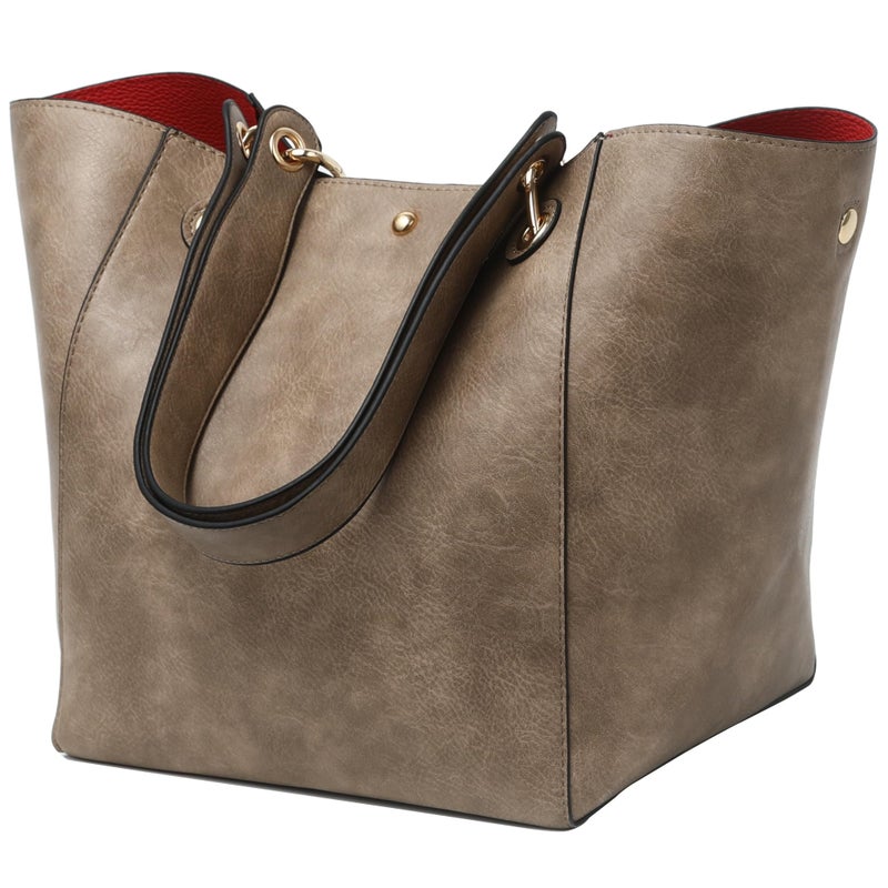sqlp Large Work Tote Bag for Women Designer Purses and Handbags Big Bucket bags Ladies Travel Crossbody Purse Apricot - Image 1