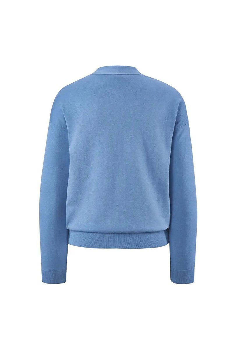 Tchibo Women Solid Long Sleeve Cardigan, Light Blue  - Image 3