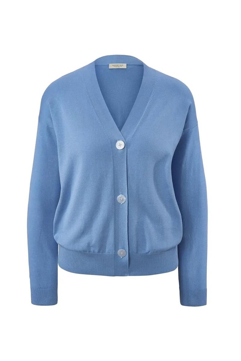 Tchibo Women Solid Long Sleeve Cardigan, Light Blue  - Image 2