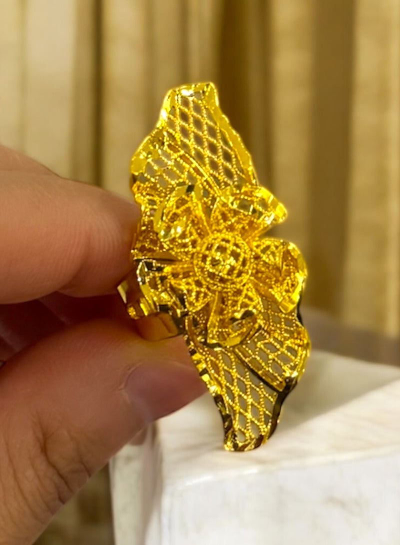 21k Gold Plated Ring For Women One Size - Image 2