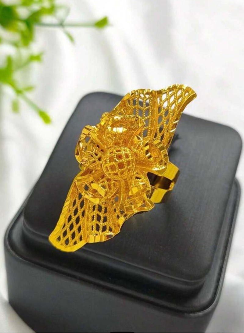 21k Gold Plated Ring For Women One Size - Image 1