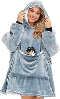 Aemilas Aemilas Oversized Wearable Blanket Sherpa Fleece Blanket Hoodie Warm Thick Big Hooded Sweatshirt Hoodie Blanket Jacket  - Image 1
