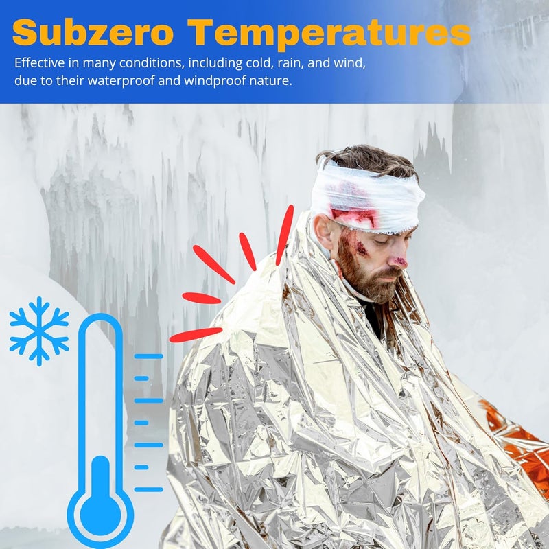 FRONTLINE Emergency Thermal Blankets Large 54 x 84 Mylar Blankets Survival Gear Camping Gear Emergency Space Blanket First Aid for Survival 4 - Image 4