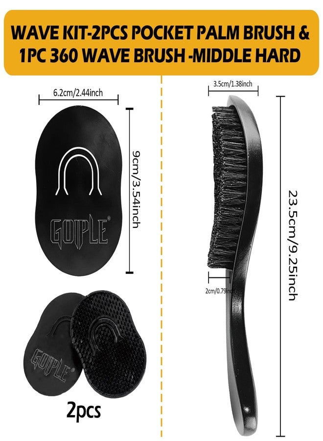 Goiple Wave Pomade for Men Strong Hold Easy Wash 360 Wave Training Hair Cream, Waves Grease for Men Promotes Layered Waves, Moisture, Control and Silky Shine, Wave Kit Curved Medium Waves Brush Silky Durag - Image 5