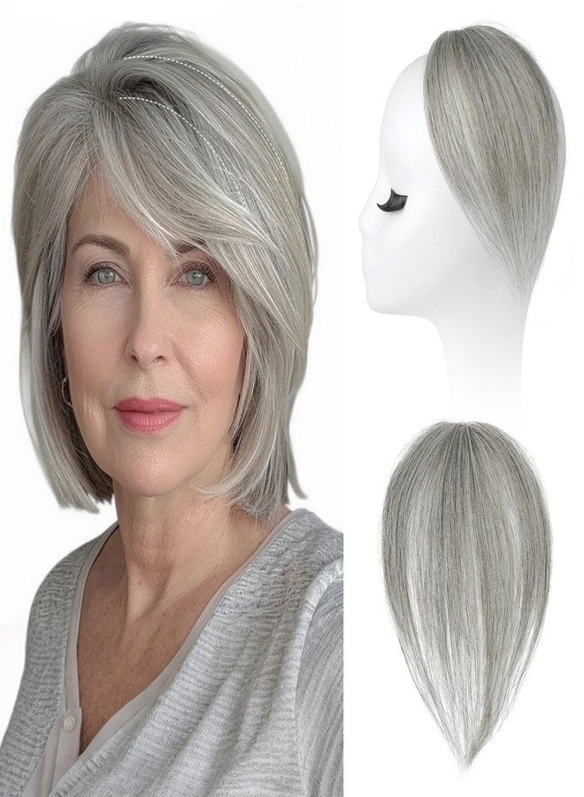 REECHO Human Hair Clip-in Hair Volumizer - 1PC 8 Inch Short Thick Hairpieces for Extra Volume, Easy Clip-in Extensions for Thin & Fine Hair - Silver Grey - Image 1