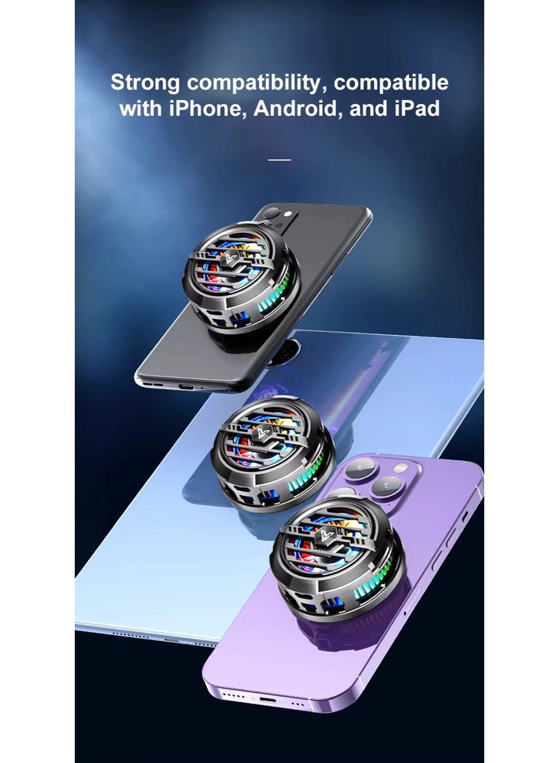 F27 LED Smart Digital Display Magnetic Phone Cooler | Semiconductor Cooling Fan with RGB Lights & Type-C Fast Charging | Detachable Clip Design for Gaming, Office & Outdoor Use | Compatible with iPhone & Android Phones - Image 3