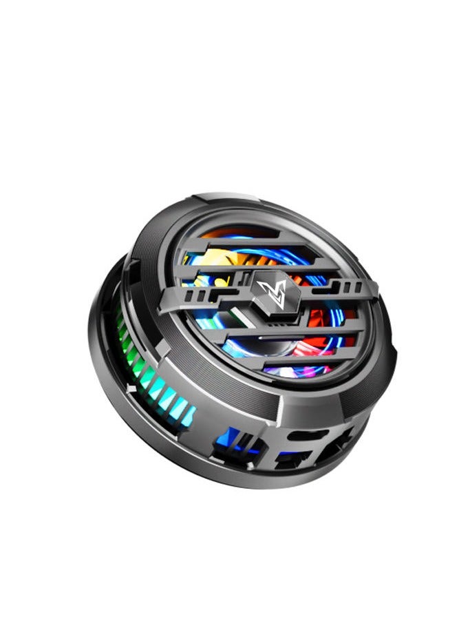 F27 LED Smart Digital Display Magnetic Phone Cooler | Semiconductor Cooling Fan with RGB Lights & Type-C Fast Charging | Detachable Clip Design for Gaming, Office & Outdoor Use | Compatible with iPhone & Android Phones - Image 1