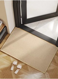 Kutis 1-Piece Bathroom Absorbent Non-Slip Mat Balcony Bedroom Floor Mat Grain Fleece Beige 60x40 Centimeter  - Image 3