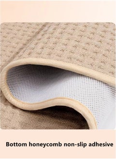 Kutis 1-Piece Bathroom Absorbent Non-Slip Mat Balcony Bedroom Floor Mat Grain Fleece Beige 60x40 Centimeter  - Image 5