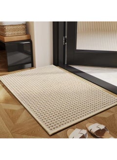 Kutis 1-Piece Bathroom Absorbent Non-Slip Mat Balcony Bedroom Floor Mat Grain Fleece Beige 60x40 Centimeter  - Image 2