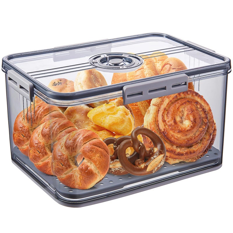 ANYPROLUS Bread Box for Homemade Bread Boxes for Kitchen Counter Airtight, Time Recording Bread Storage Container with Lid, Bread Containers Storage Airtight Loaf Bread Keeper, Large - Image 1