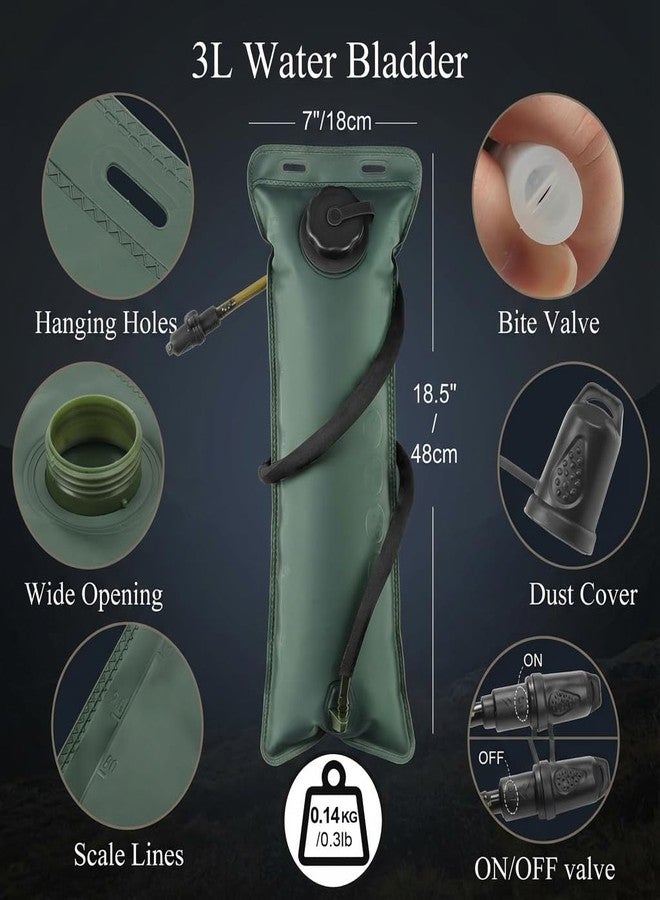 MOJMBSBY 3L Tactical Hydration Backpack with Pre-Installed Removable Water Bladder, Ergonomic Lightweight Design for Hiking, Cycling, Outdoor Adventures - Image 3