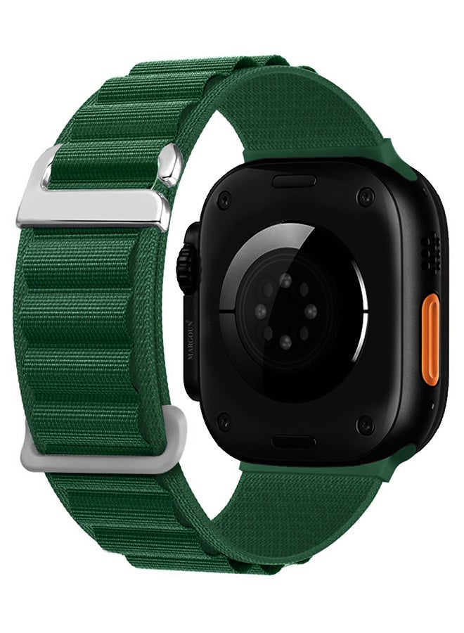 Replacement Band for Apple Watch Band 49mm 46mm 45mm 44mm - Alpine Loop Band for Women Men - Adjustable With Metal G-Hook Strap For iWatch Ultra Series SE 8/7/6/5/4/3/2/1 - Dark Green - Image 1