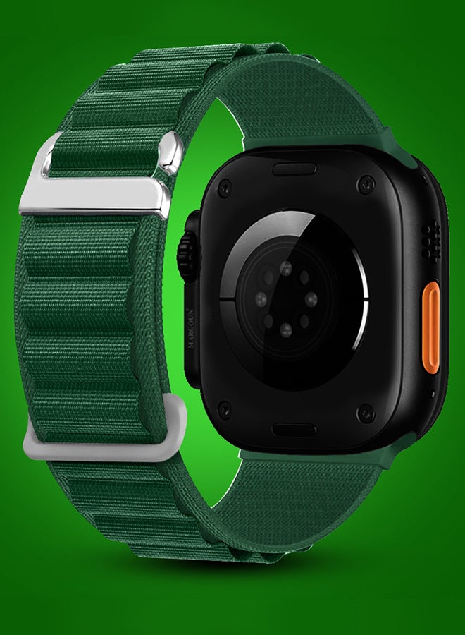 Replacement Band for Apple Watch Band 49mm 46mm 45mm 44mm - Alpine Loop Band for Women Men - Adjustable With Metal G-Hook Strap For iWatch Ultra Series SE 8/7/6/5/4/3/2/1 - Dark Green - Image 4