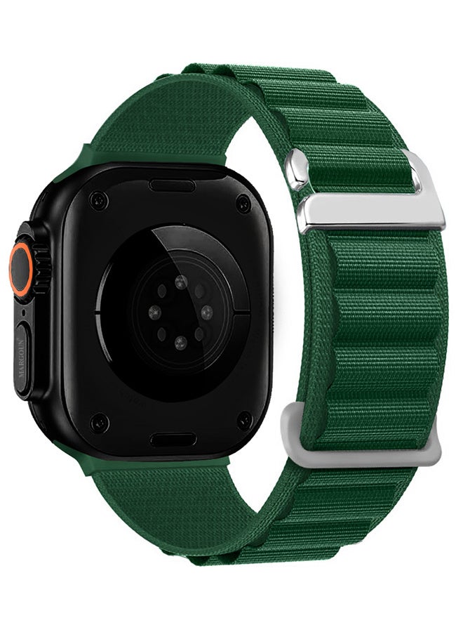 Replacement Band for Apple Watch Band 49mm 46mm 45mm 44mm - Alpine Loop Band for Women Men - Adjustable With Metal G-Hook Strap For iWatch Ultra Series SE 8/7/6/5/4/3/2/1 - Dark Green - Image 3