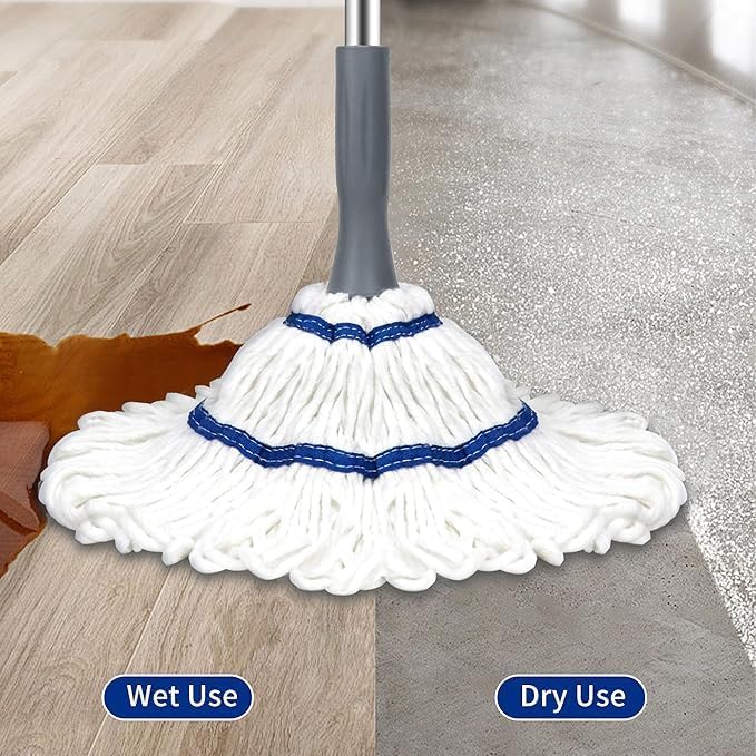 PUHBRHY Self Wringing Squeeze Twist Mop Microfiber Twisting Mop Extendable Stainless Steel Handle ReusableHome Office Shop Factory Hospital Cleaning Mop - Image 5