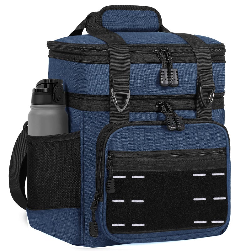 TENKIST Lunch Box Cooler Bag - Insulated Tactical Lunchbox for Men - Large Lunch Pail Kit for Adults Work Outdoor Shifts Trips Blue 16L - Image 1