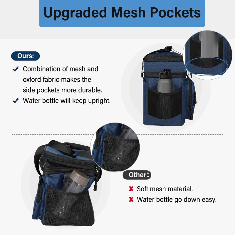 TENKIST Lunch Box Cooler Bag - Insulated Tactical Lunchbox for Men - Large Lunch Pail Kit for Adults Work Outdoor Shifts Trips Blue 16L - Image 3