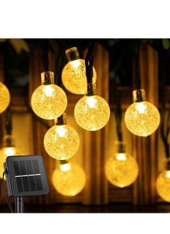 MIXDE Solar String Lights Outdoor 50 Led 7M/24Ft Crystal Globe Lights with 8 Lighting Modes, Waterproof Solar Powered Patio Lights for Garden Yard Porch Wedding Party Decor  - Image 1