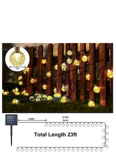 MIXDE Solar String Lights Outdoor 50 Led 7M/24Ft Crystal Globe Lights with 8 Lighting Modes, Waterproof Solar Powered Patio Lights for Garden Yard Porch Wedding Party Decor  - Image 3