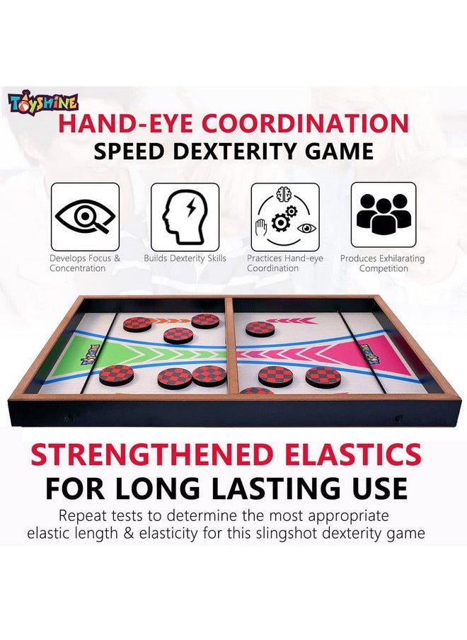 Toyshine Toyshine Fast Sling Puck Game Board String Hockey Toy|Party Game For Adult Parent Kids Children Family-Pine Wood M3|Pack of 1  - Image 4