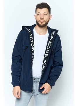 Michael Kors Men Plain Windbreaker Jacket, Navy Blue  - Image 1