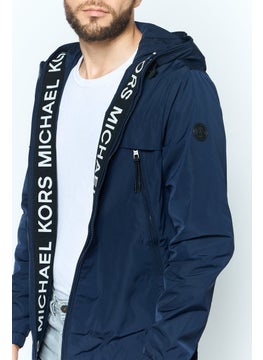 Michael Kors Men Plain Windbreaker Jacket, Navy Blue  - Image 3