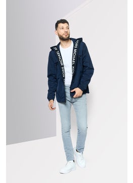 Michael Kors Men Plain Windbreaker Jacket, Navy Blue  - Image 2