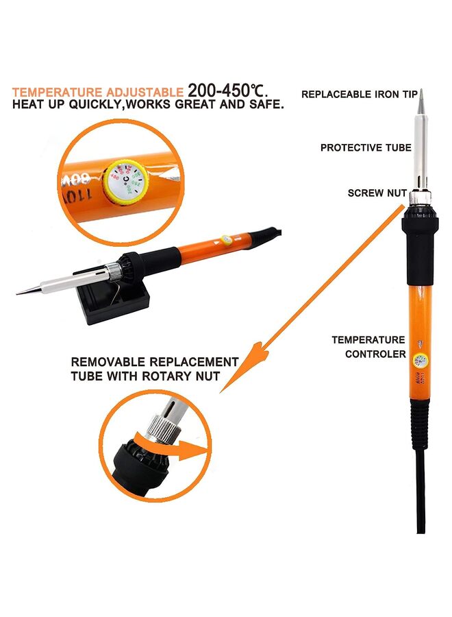 Wood Burning Kit, 110 Pieces Wood Burning Tool with Adjustable Temperature 200~420°C, Professional Wood Burner Pen for Embossing Carving Soldering - Image 2