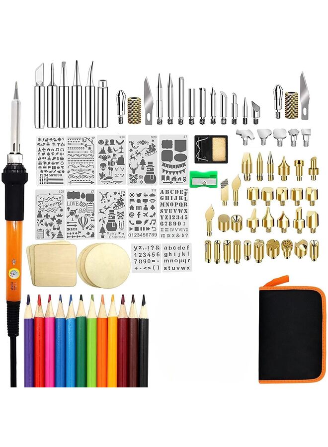 Wood Burning Kit, 110 Pieces Wood Burning Tool with Adjustable Temperature 200~420°C, Professional Wood Burner Pen for Embossing Carving Soldering - Image 1