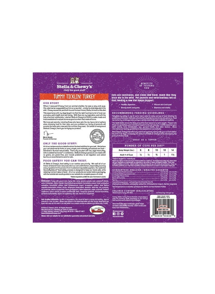 Stella & Chewys Stella & Chewys Cat FD Tummy Ticklin Turkey – 3.5 oz, Stella & Chewy cat food, best natural cat food; natural cat food, Stella & Chewy's freeze-dried cat food, Stella & Chewy's cat morsels, Freeze-dried raw cat morsels, premium cat food, best food for my cat  - Image 2