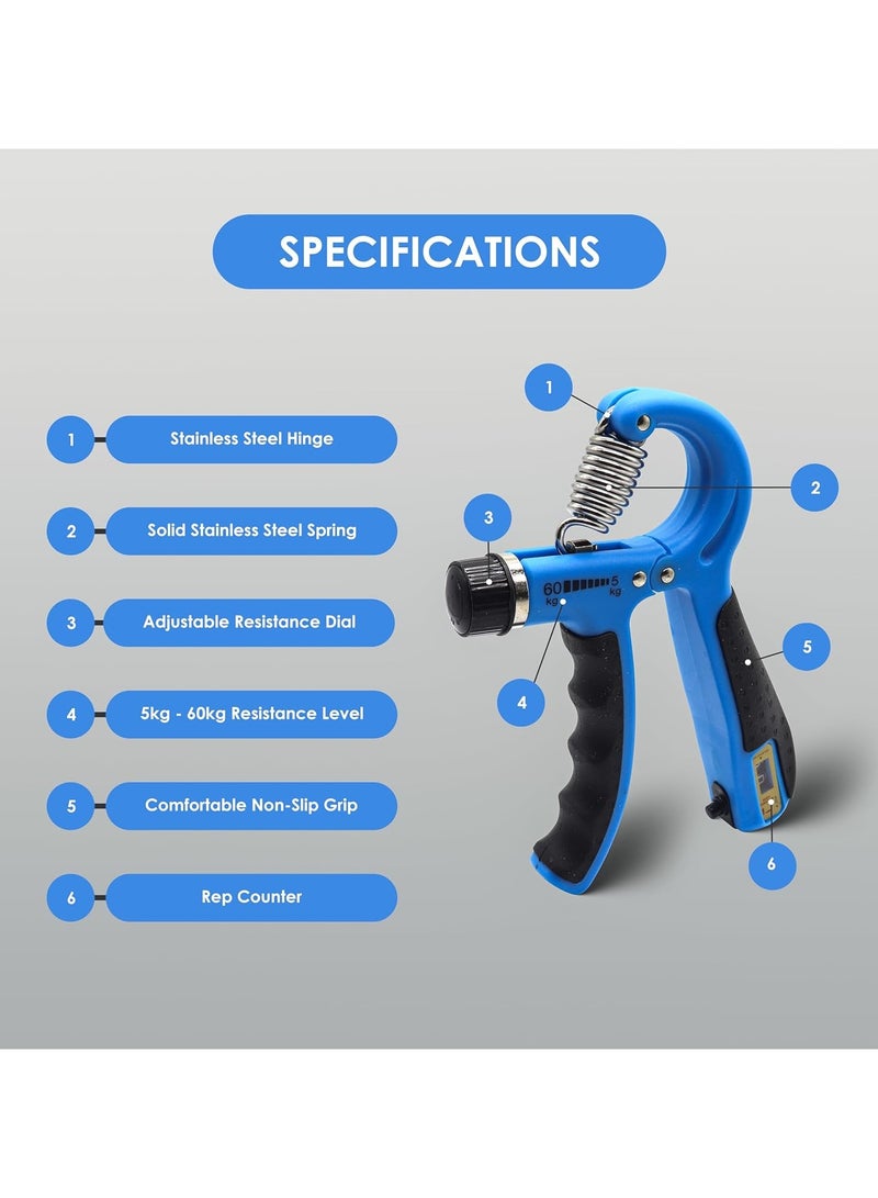 ENDLESS  Adjustable Hand Grip Strengthener | 5 Kg to 60 Kg | Assorted | Resistance Level | Exercise Equipment to Use in Home & Gym | For Forearm & Finger Power Gripper Exercises - Image 2