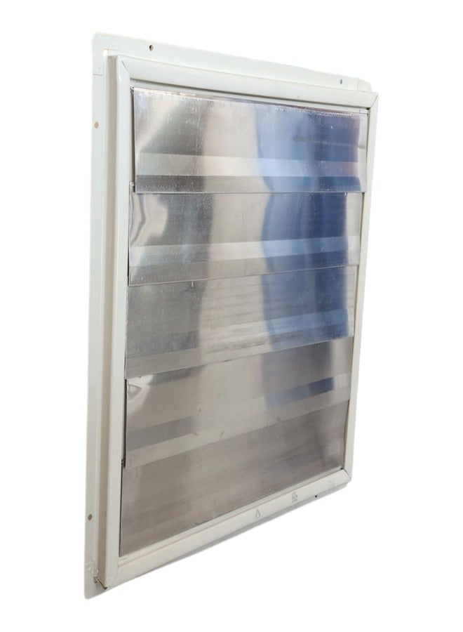 Livshine 17x17 Inch Aluminum Louver Shutter with Powder-Coated Tata CRCA Steel Frame | Fits 15 Inch Exhaust Fan or Duct | Rustproof Vent Cover for Industrial, Kitchen & Bathroom Ventilation - Image 3