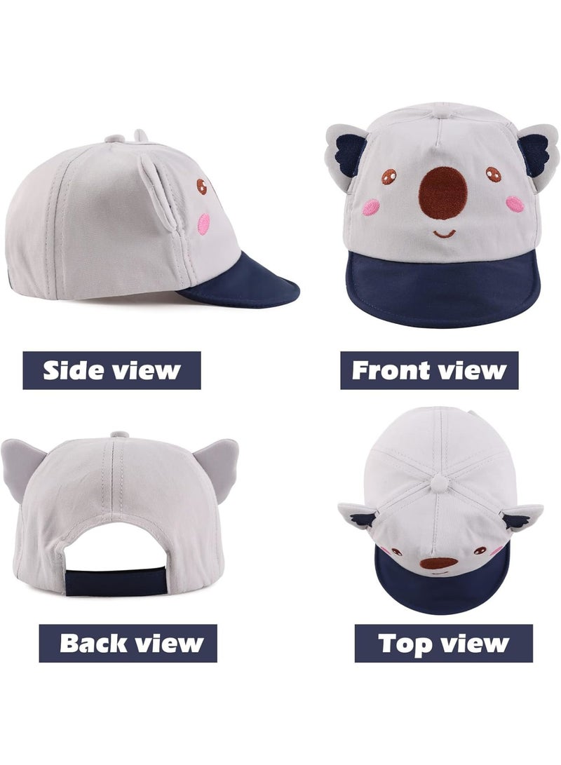 SOLARAE Cartoon Baby Sun Hat, Animal Pattern  Cartoon Caps Spring Summer, Sun Hat for Baby Boy Girl, Kids Baseball Caps for Little boy Girl (Blue) - Image 2