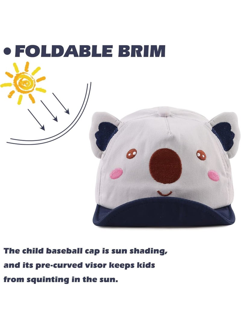 SOLARAE Cartoon Baby Sun Hat, Animal Pattern  Cartoon Caps Spring Summer, Sun Hat for Baby Boy Girl, Kids Baseball Caps for Little boy Girl (Blue) - Image 3