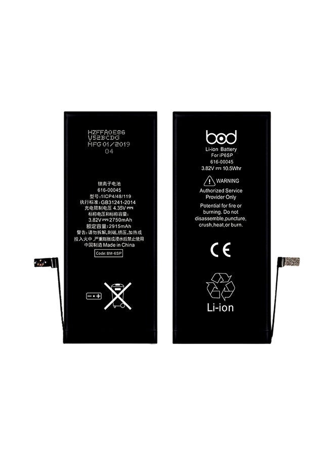 BOD 2750.0 mAh Replacement Battery For iPhone 6s Plus Black – High-Capacity Internal Li-ion Rechargeable Battery | Compatible with iPhone 6s Plus A1634, A1687, A1699 | Safe, Durable Power Cell for Extended Use | Ideal for DIY or Professional Installation - Image 1