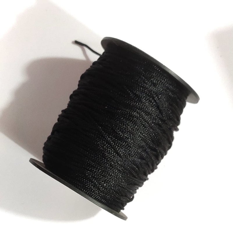 OMX 1mm Black Nylon Chinese Knotting for Macrame ideally Used for Jewelry Making (Bracelets, Necklaces), Bags and Various Other Craft Projects.(Panja Dori) - Image 2