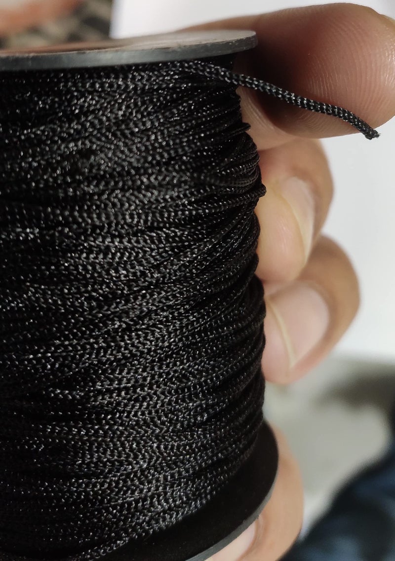 OMX 1mm Black Nylon Chinese Knotting for Macrame ideally Used for Jewelry Making (Bracelets, Necklaces), Bags and Various Other Craft Projects.(Panja Dori) - Image 4