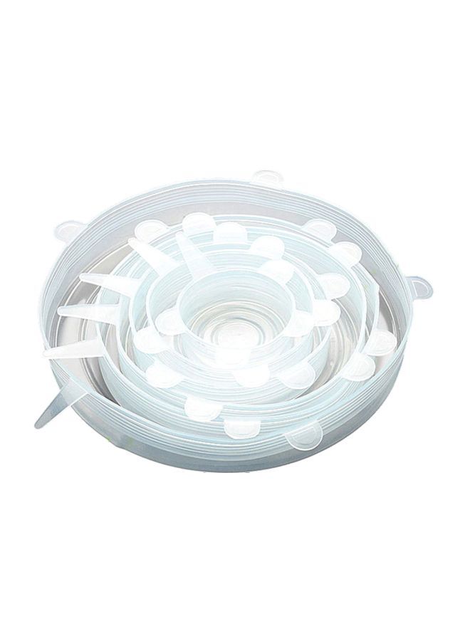 NIBEMINENT 6-Piece Silicone Stretch Lid Set Clear  - Image 1