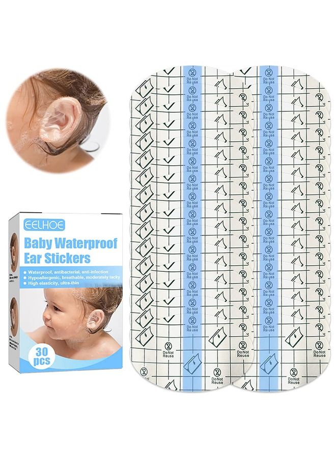 EELHOE Waterproof Ear Stickers, Baby Waterproof Ear Protector, Newborn Ear Protection for Swimming Showering Surfing Snorkeling and Other Water Sports Kids Size (30 Pieces) - Image 1