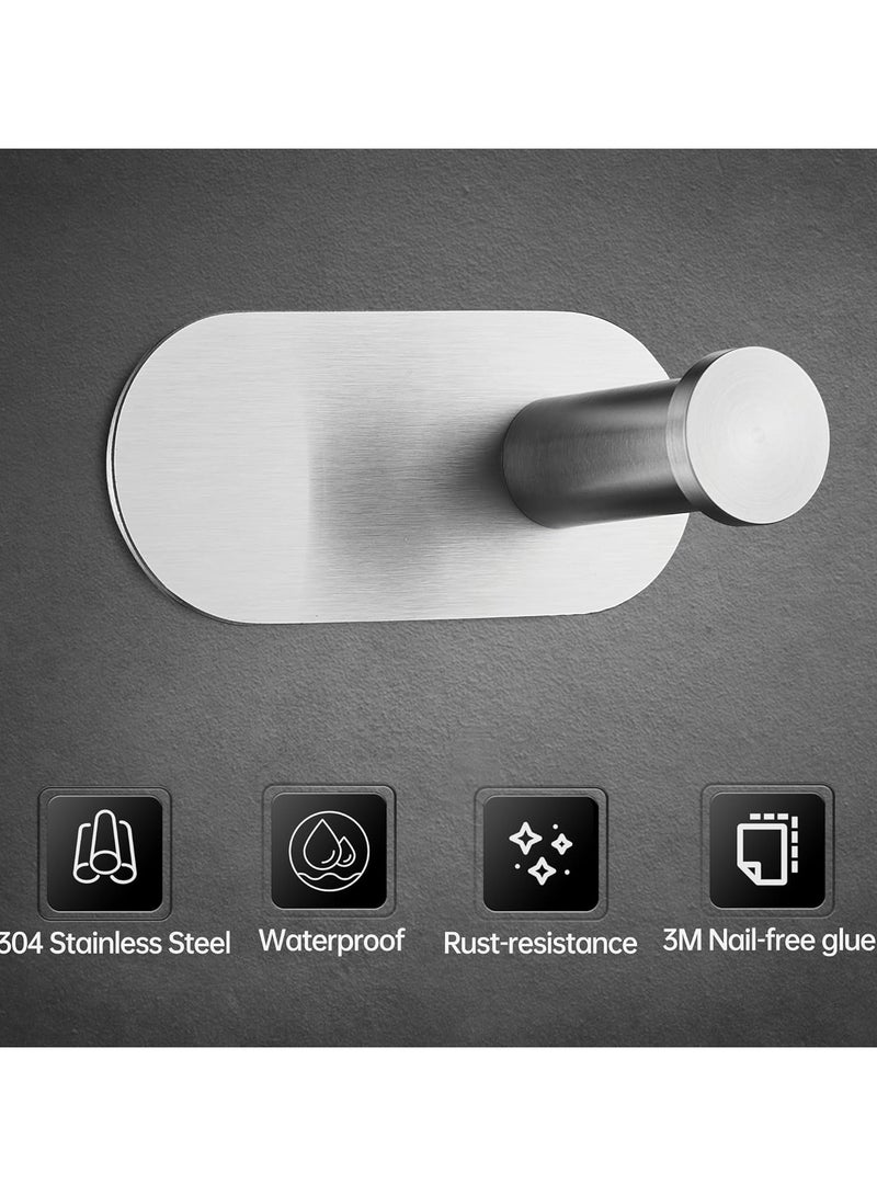 Oasisgalore Heavy Duty Self Adhesive Wall Hooks - Stainless Steel, No Drill, Set of 2  - Image 2