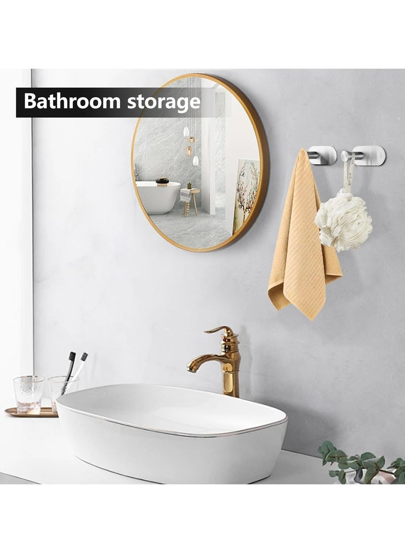 Oasisgalore Heavy Duty Self Adhesive Wall Hooks - Stainless Steel, No Drill, Set of 2  - Image 3